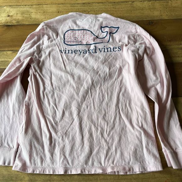 Kids Vineyard Vines Pink Breast Cancer Ribbon Long Sleeve Tee - size XL - Picture 4 of 5